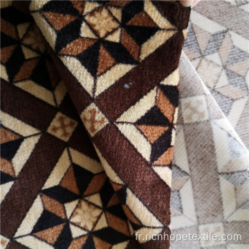 Tissu de velours de décoration imprimé à tricoter en trame